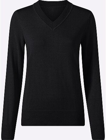 Pull à encolure en v pur coton - taille standard - witt