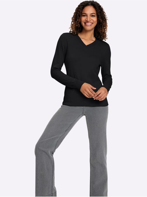 Pull à encolure en v pur coton - taille standard - witt - Kiabi Pull à encolure en v pur coton - taille standard - witt - Kiabi