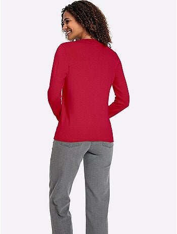 Pull à encolure en v pur coton - taille standard - witt