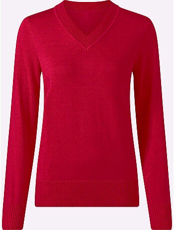 Pull à encolure en v pur coton - taille standard - witt