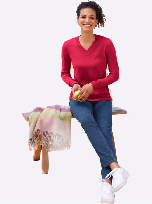 Pull à encolure en v pur coton - taille standard - witt - Kiabi Pull à encolure en v pur coton - taille standard - witt - Kiabi