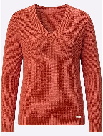 Pull à Encolure En V Pur Coton - Taille Standard - Witt