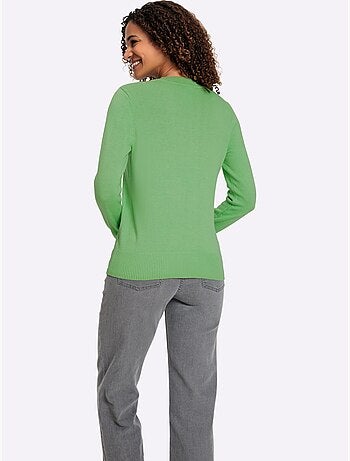 Pull à encolure en v pur coton - taille standard - witt
