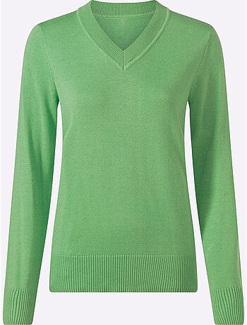 Pull à encolure en v pur coton - taille standard - witt