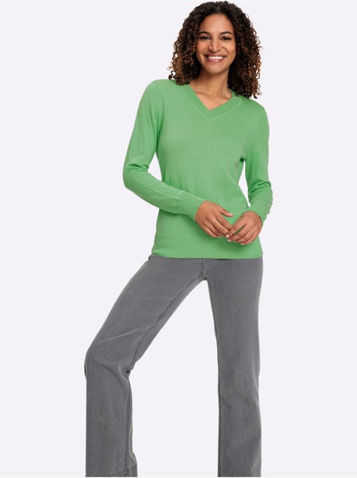 Pull à encolure en v pur coton - taille standard - witt - Kiabi Pull à encolure en v pur coton - taille standard - witt - Kiabi