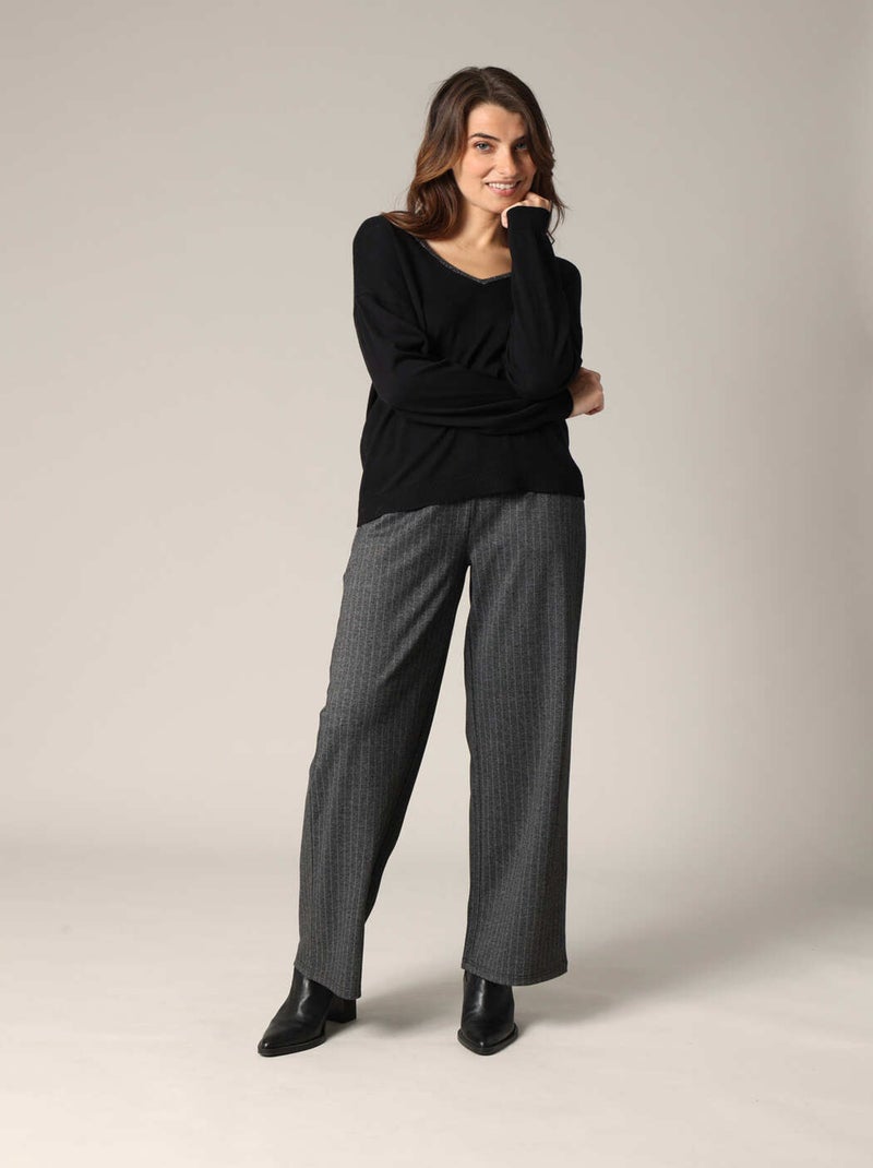 Pull à encolure fantaisie 'Deeluxe' Noir - Kiabi