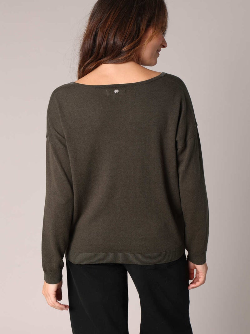 Pull à encolure fantaisie 'Deeluxe' Vert bouteille - Kiabi
