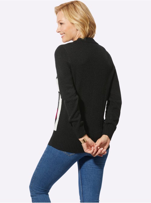 Pull à encolure ronde à motif géométrique et manches longues - taille standard - witt - Kiabi Pull à encolure ronde à motif géométrique et manches longues - taille standard - witt - Kiabi