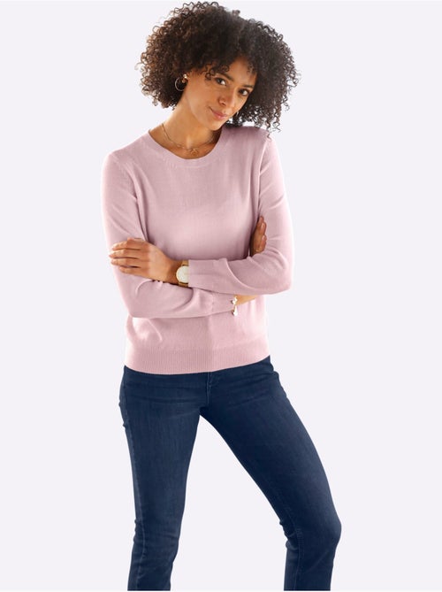Pull à encolure ronde avec bords-côtes et manches longues - Taille standard - Moda Vilona - Kiabi Pull à encolure ronde avec bords-côtes et manches longues - Taille standard - Moda Vilona - Kiabi