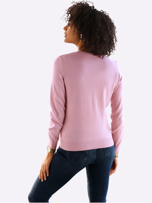Pull à encolure ronde avec bords-côtes et manches longues - Taille standard - Moda Vilona - Kiabi Pull à encolure ronde avec bords-côtes et manches longues - Taille standard - Moda Vilona - Kiabi