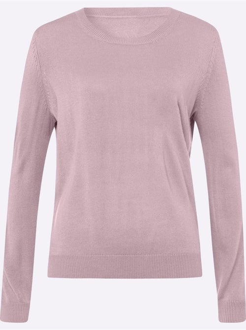 Pull à encolure ronde avec bords-côtes et manches longues - Taille standard - Moda Vilona - Kiabi Pull à encolure ronde avec bords-côtes et manches longues - Taille standard - Moda Vilona - Kiabi