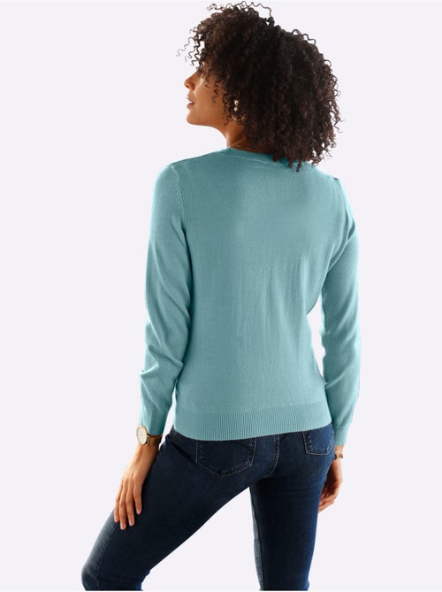Pull à encolure ronde avec manches longues et bords-côtes - Taille standard - Moda Vilona - Kiabi Pull à encolure ronde avec manches longues et bords-côtes - Taille standard - Moda Vilona - Kiabi