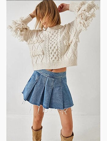 Pull à franges en maille torsadée lucci