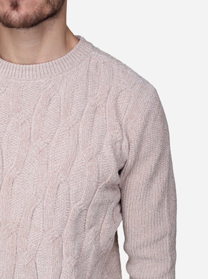 Pull à maille torsadée - Kenzarro Beige - Kiabi