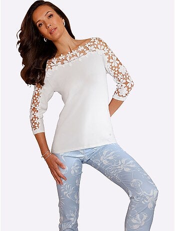 Pull à Manches 3/4 30% Lyocell - Taille Standard - helline