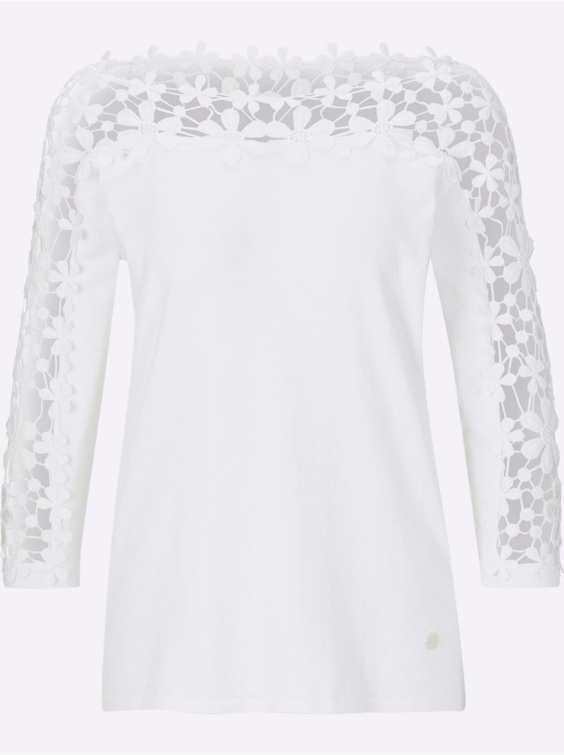 Pull à Manches 3/4 30% Lyocell - Taille Standard - Helline Ecru - Kiabi