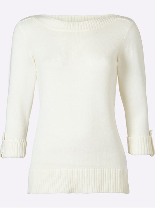 Pull à Manches 3/4 50% Coton - Taille Standard - Witt - Kiabi Pull à Manches 3/4 50% Coton - Taille Standard - Witt - Kiabi