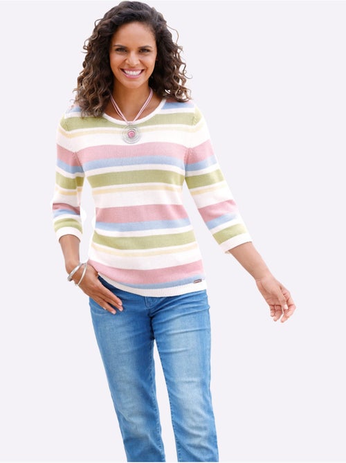 Pull à manches 3/4 50% coton - taille standard - witt - Kiabi Pull à manches 3/4 50% coton - taille standard - witt - Kiabi