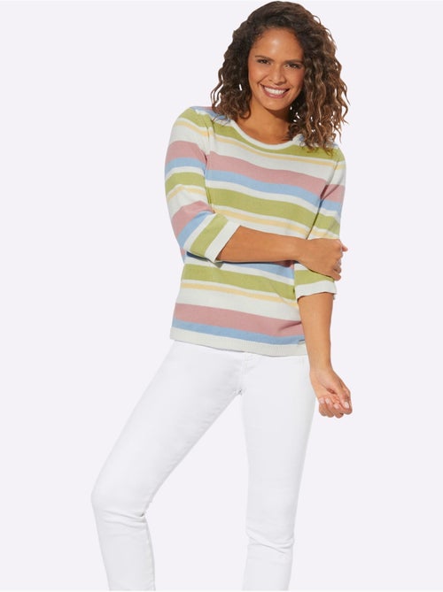 Pull à manches 3/4 50% coton - taille standard - witt - Kiabi Pull à manches 3/4 50% coton - taille standard - witt - Kiabi