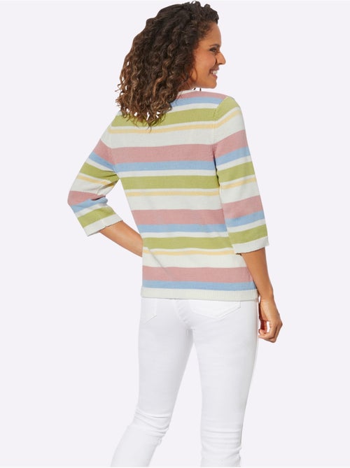 Pull à manches 3/4 50% coton - taille standard - witt - Kiabi Pull à manches 3/4 50% coton - taille standard - witt - Kiabi