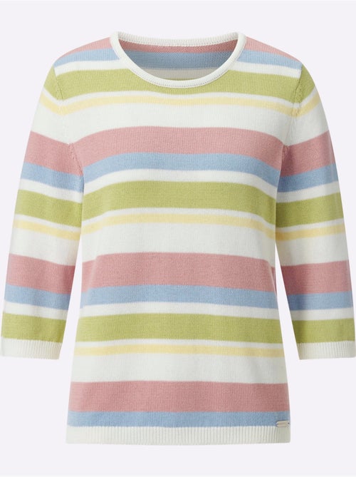 Pull à manches 3/4 50% coton - taille standard - witt - Kiabi Pull à manches 3/4 50% coton - taille standard - witt - Kiabi