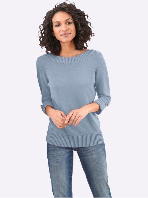 Pull à Manches 3/4 50% Coton - Taille Standard - Witt - Kiabi Pull à Manches 3/4 50% Coton - Taille Standard - Witt - Kiabi