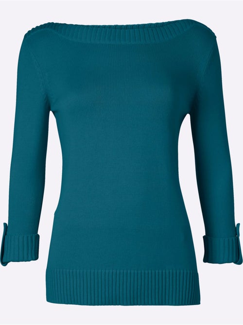 Pull à Manches 3/4 50% Coton - Taille Standard - Witt - Kiabi Pull à Manches 3/4 50% Coton - Taille Standard - Witt - Kiabi