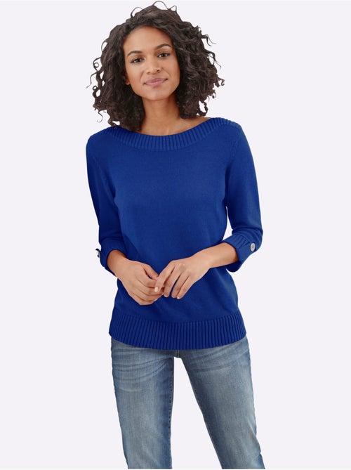 Pull à Manches 3/4 50% Coton - Taille Standard - Witt - Kiabi Pull à Manches 3/4 50% Coton - Taille Standard - Witt - Kiabi
