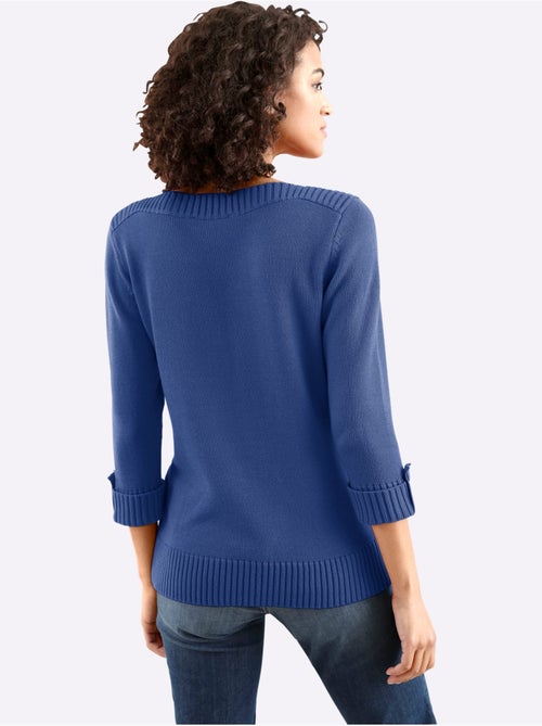 Pull à Manches 3/4 50% Coton - Taille Standard - Witt - Kiabi Pull à Manches 3/4 50% Coton - Taille Standard - Witt - Kiabi