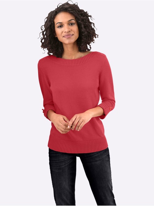 Pull à Manches 3/4 50% Coton - Taille Standard - Witt - Kiabi Pull à Manches 3/4 50% Coton - Taille Standard - Witt - Kiabi