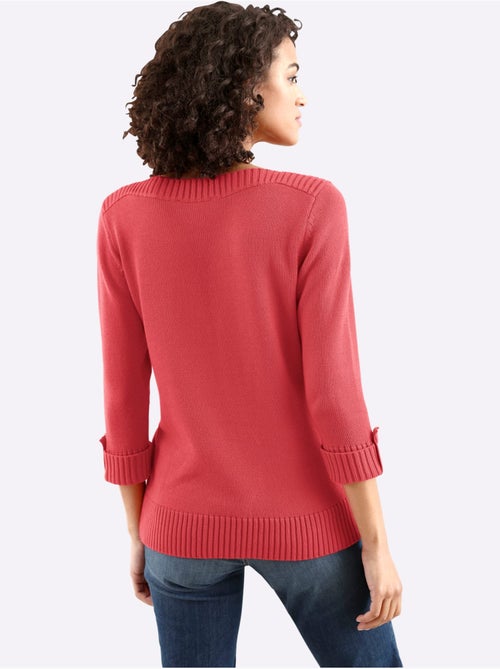 Pull à Manches 3/4 50% Coton - Taille Standard - Witt - Kiabi Pull à Manches 3/4 50% Coton - Taille Standard - Witt - Kiabi