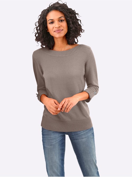 Pull à Manches 3/4 50% Coton - Taille Standard - Witt - Kiabi Pull à Manches 3/4 50% Coton - Taille Standard - Witt - Kiabi