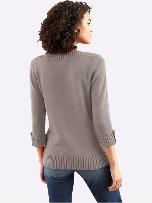 Pull à Manches 3/4 50% Coton - Taille Standard - Witt - Kiabi Pull à Manches 3/4 50% Coton - Taille Standard - Witt - Kiabi