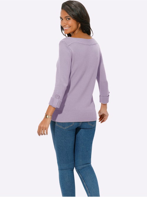 Pull à Manches 3/4 50% Coton - Taille Standard - Witt - Kiabi Pull à Manches 3/4 50% Coton - Taille Standard - Witt - Kiabi
