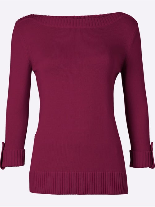 Pull à Manches 3/4 50% Coton - Taille Standard - Witt - Kiabi Pull à Manches 3/4 50% Coton - Taille Standard - Witt - Kiabi