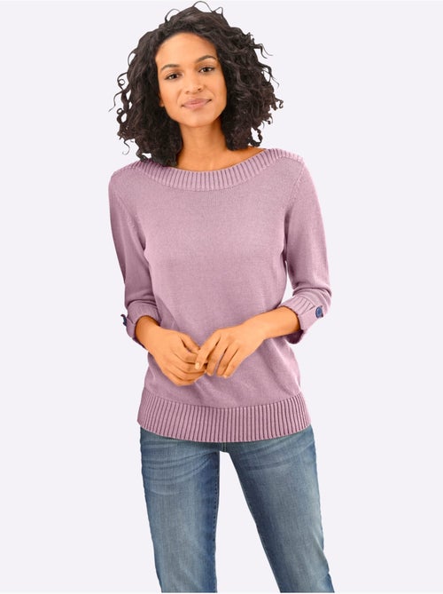 Pull à Manches 3/4 50% Coton - Taille Standard - Witt - Kiabi Pull à Manches 3/4 50% Coton - Taille Standard - Witt - Kiabi