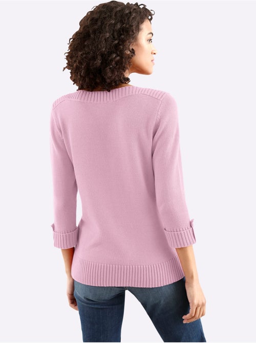 Pull à Manches 3/4 50% Coton - Taille Standard - Witt - Kiabi Pull à Manches 3/4 50% Coton - Taille Standard - Witt - Kiabi