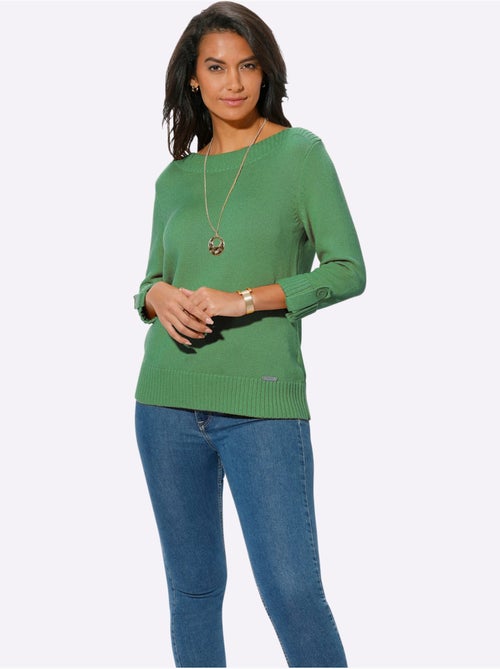 Pull à Manches 3/4 50% Coton - Taille Standard - Witt - Kiabi Pull à Manches 3/4 50% Coton - Taille Standard - Witt - Kiabi