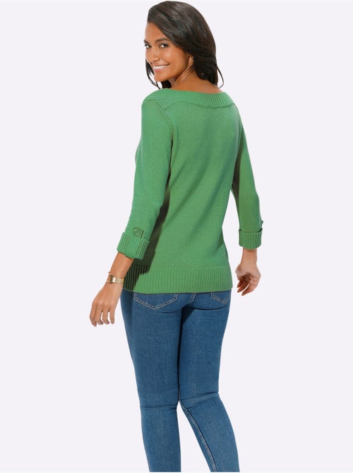 Pull à Manches 3/4 50% Coton - Taille Standard - Witt - Kiabi Pull à Manches 3/4 50% Coton - Taille Standard - Witt - Kiabi