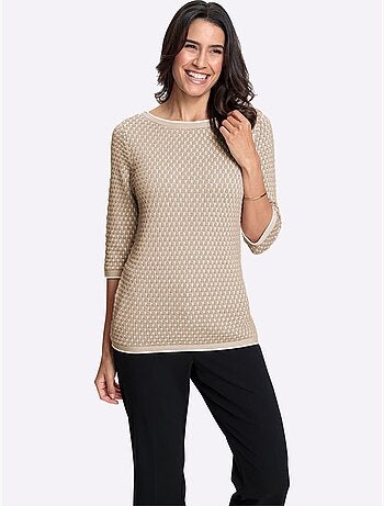 Pull à Manches 3/4 55% Coton - Taille Standard - Witt