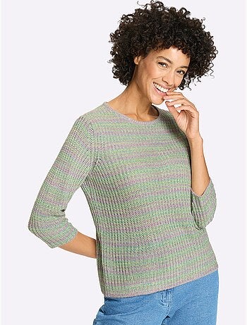 Pull à Manches 3/4 Aspect Grosses Mailles - Taille Standard - Moda Vilona