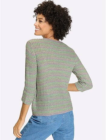 Pull à Manches 3/4 Aspect Grosses Mailles - Taille Standard - Moda Vilona