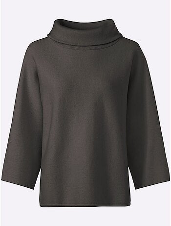 Pull à Manches 3/4 Large Col à Revers - Taille Standard - Helline
