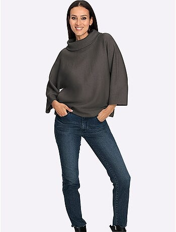 Pull à Manches 3/4 Large Col à Revers - Taille Standard - Helline