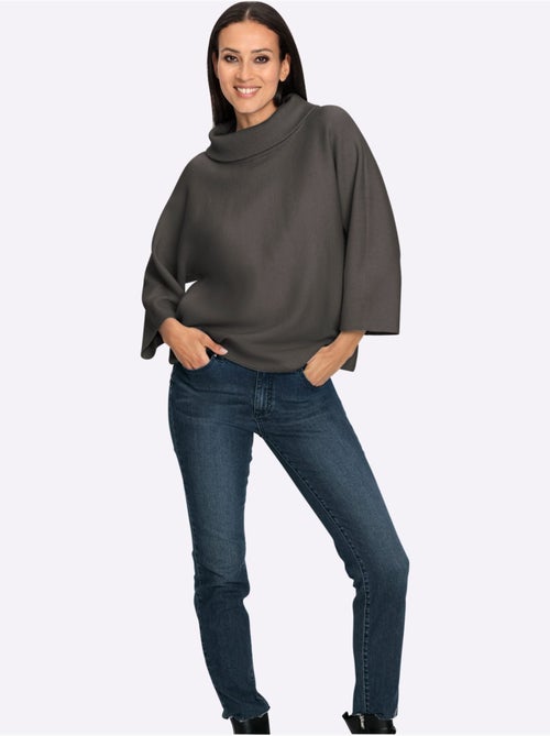 Pull à manches 3/4 avec col à revers en maille doux et chaud - Taille standard - Helline - Kiabi Pull à manches 3/4 avec col à revers en maille doux et chaud - Taille standard - Helline - Kiabi