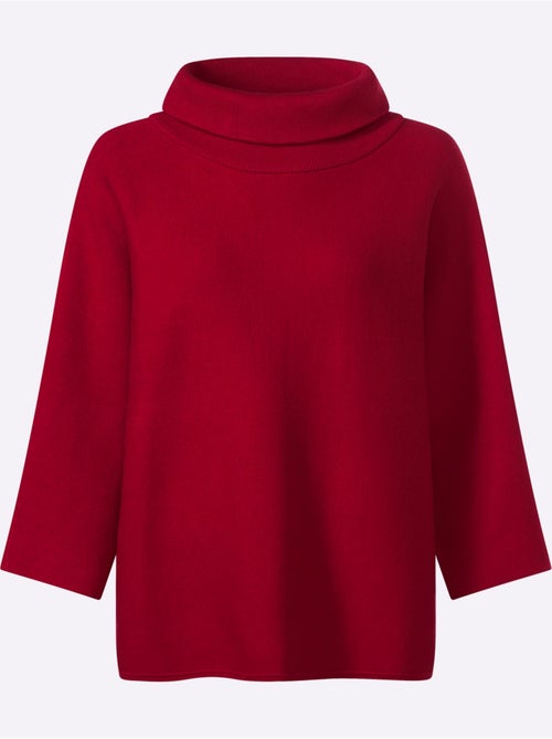 Pull à manches 3/4 avec col à revers en maille doux et chaud - taille standard - helline - Kiabi Pull à manches 3/4 avec col à revers en maille doux et chaud - taille standard - helline - Kiabi