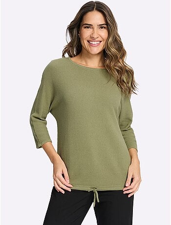 Pull à manches 3/4 coulisse et lien à nouer à la base - taille standard - moda vilona