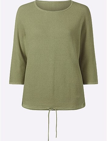 Pull à manches 3/4 coulisse et lien à nouer à la base - taille standard - moda vilona