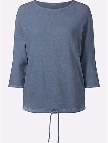 Pull à manches 3/4 coulisse et lien à nouer à la base - taille standard - moda vilona
