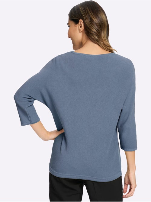 Pull à manches 3/4 coulisse et lien à nouer à la base - taille standard - moda vilona - Kiabi Pull à manches 3/4 coulisse et lien à nouer à la base - taille standard - moda vilona - Kiabi